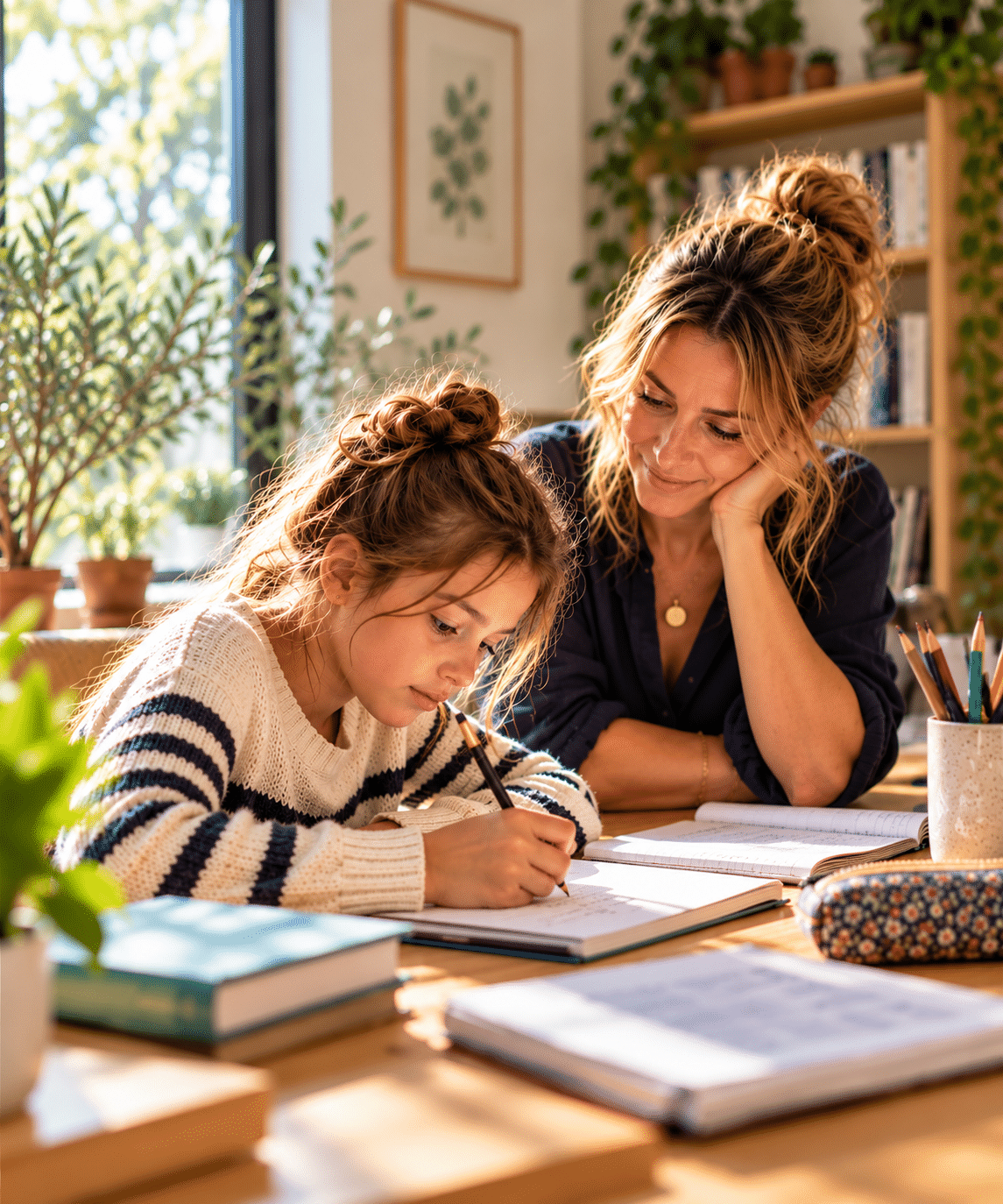 Moment d’apprentissage chaleureux coaching